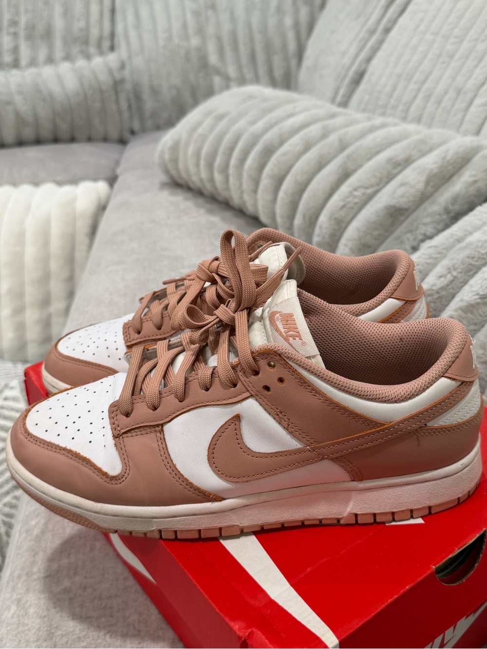 Nike Women’s Low-Top Sneakers in White & Taupe